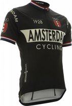 21Virages Amsterdam 1928 fietsshirt korte mouwen retro heren Zwart Rood-M