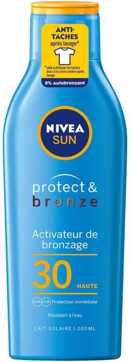 Nivea Sun Protect Milk & Bronze Fps30 200ml Anti-Spot | bol.com