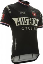 21Virages Amsterdam 1928 fietsshirt korte mouwen retro heren Zwart Rood-XL