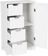 LOODS 21 Badkamerkast met Lades - Ladekast - Badkamer Kast - Kast Wit - 83x56x30