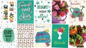 Cards & Crafts 10 Luxe Bedankt Wenskaarten - 12x17cm - Gevouwen kaarten met enveloppen