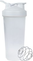 Shakebekers-Eiwitshaker- Fitness shakebekers- bidon- proteïne shaker- BPA vrij- 700 ml- wit- mengbal-blenderbal