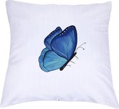 Kussenhoes met prachtige Blauwe Vlinder