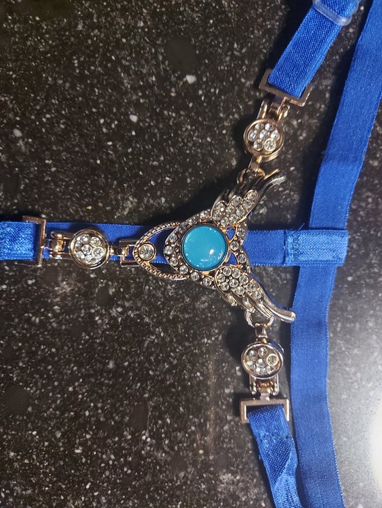 Blauwe string met diamanten - luxe - sexy - uniek - vrouwelijk. - Merkloos