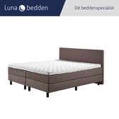Luna Bedden - Boxspring Luna - 200x210 Compleet Bruin Glad Bed