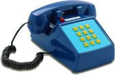 OPIS Push-Me-Fon RETRO Telefoon - mechanische rinkelbel - druktoets - donker blauw