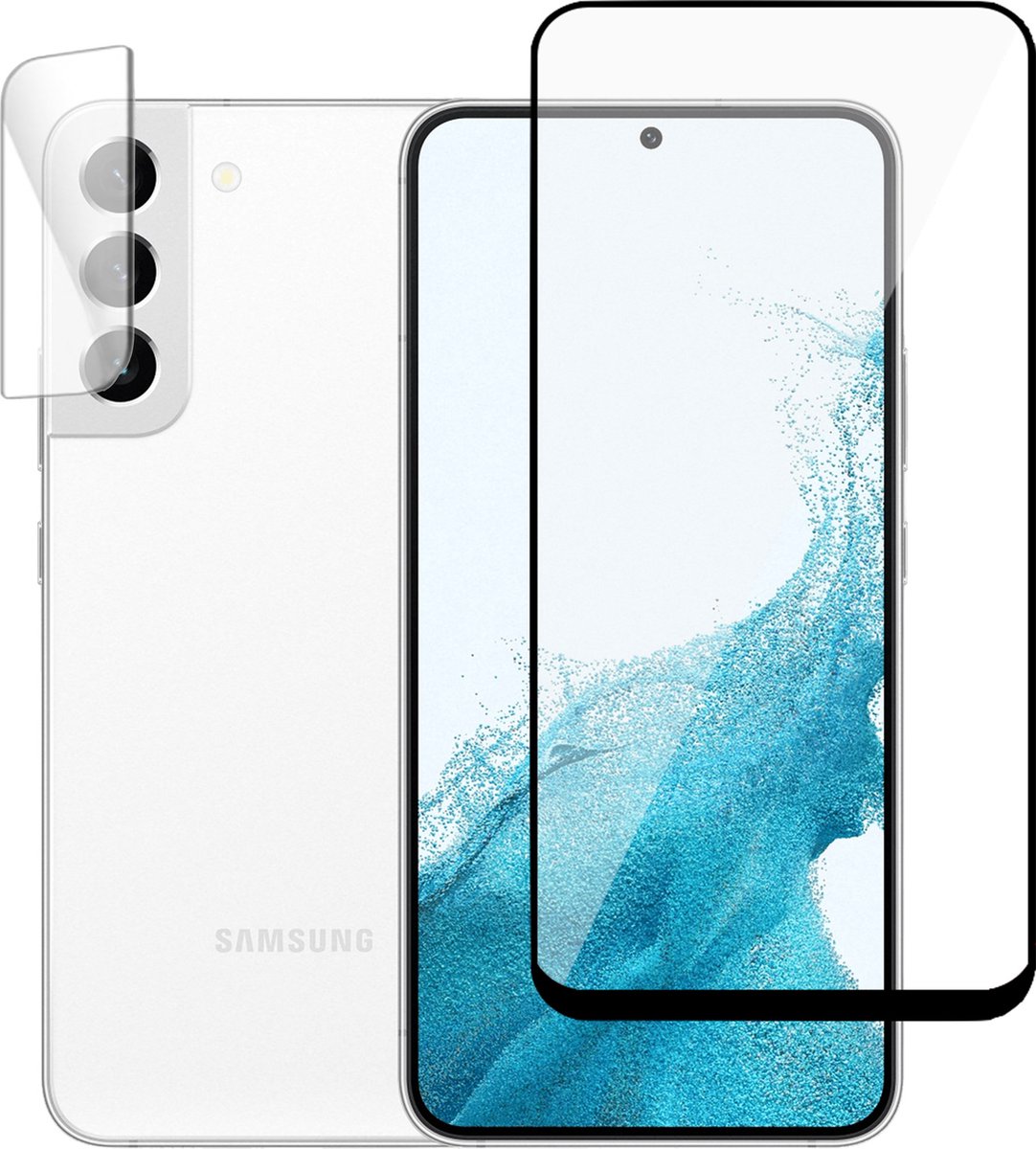 Geschikt voor Samsung S22 Screenprotector + Camera Gehard Glas Screen Protector - Full Screen Protector