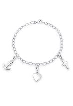 Elli Dames Armbanden Dames Anker Kruis Hart Hanger Symbool in 925 Sterling Zilver