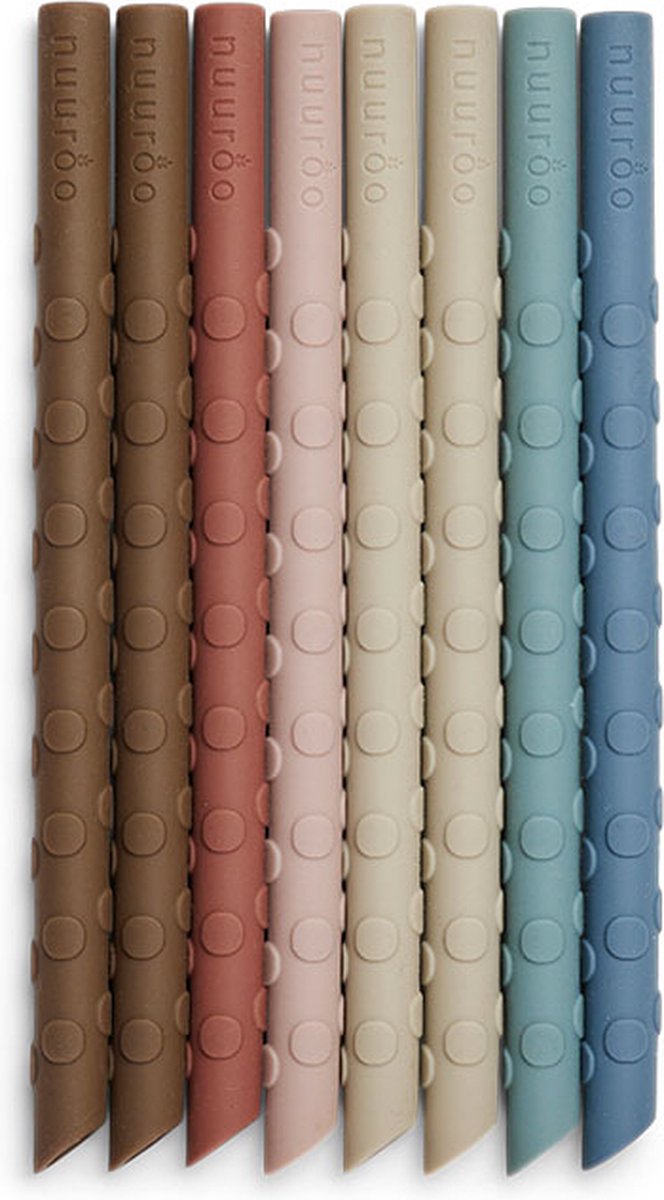 Nuuroo 8 Siliconen Rietjes Ada Color Mix