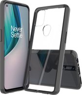 OnePlus Nord N10 5G Hoesje - Mobigear - Crystal Serie - Hard Kunststof Backcover - Transparant / Zwart - Hoesje Geschikt Voor OnePlus Nord N10 5G