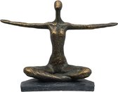 Sculptuur YOGA - innerlijke rust - 27x10x19 - polyresin - brons kleur