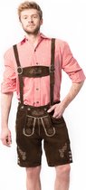 Tannhauser Lederhosen Ralf  Kort Oktoberfest Heren 100% Echt Leder Lederhosen Man  - Donkerbruin - Leer - 4XL