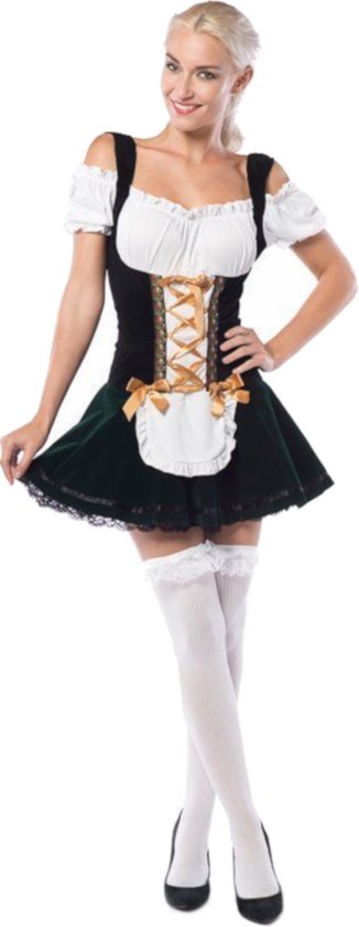 Chemisier Dirndl Femme - Oktoberfest - Carreaux Colorés - Coton Dentelle - Coupe Ajustée Sans Taille