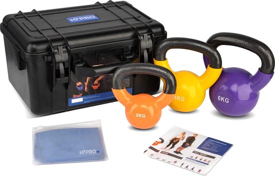 Pro Fitness Kettlebell Set – set van 3 gewichten – 2, 4 en 6 kg
