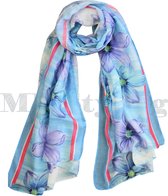 Sjaal Katoen Viscose Voorjaar Shawl Suus- Blauw