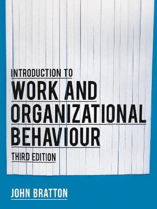Introduction to Work and Organizational Behaviour - cover