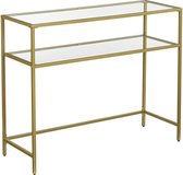 ZAZA Home Table console Table d'appoint Table d'appoint 2 couches en Glas trempé Goud