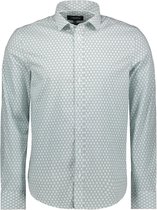Haze & Finn Overhemd Printed Shirt Mc17 0100 21 Blue Fog Flower Mannen Maat - XL