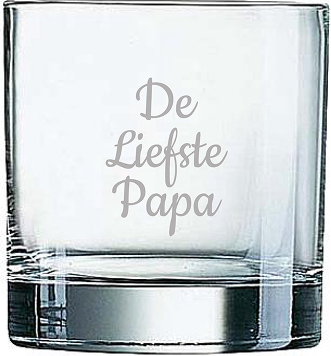 Gegraveerde Whiskeyglas 38cl De Liefste Papa