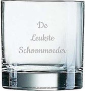 Gegraveerde Whiskeyglas 38cl De Leukste Schoonmoeder