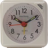 Technoline - Geneva S - wekker - met analoge klok - verlichting - snooze - klein formaat - wit