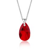 Montebello Ketting Jan DZ570H - Swarovski® Druppel - 925 Zilver Gerhod. - 16mm - 50cm