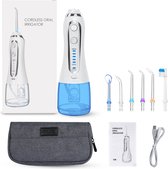 Veco Waterflosser - Flosapparaten - 6 in 1 - Met Reservoir Van 300 ml - 5 Modes - Monddouche - Oplaadbaar - Gebitsreiniger - Mondreiniger - Inclusief Opzetstukjes