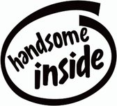 Handsome inside auto stickers - Laptop sticker - Auto accessories - Sticker volwassenen - 13 x 11 cm - Zwart - 129
