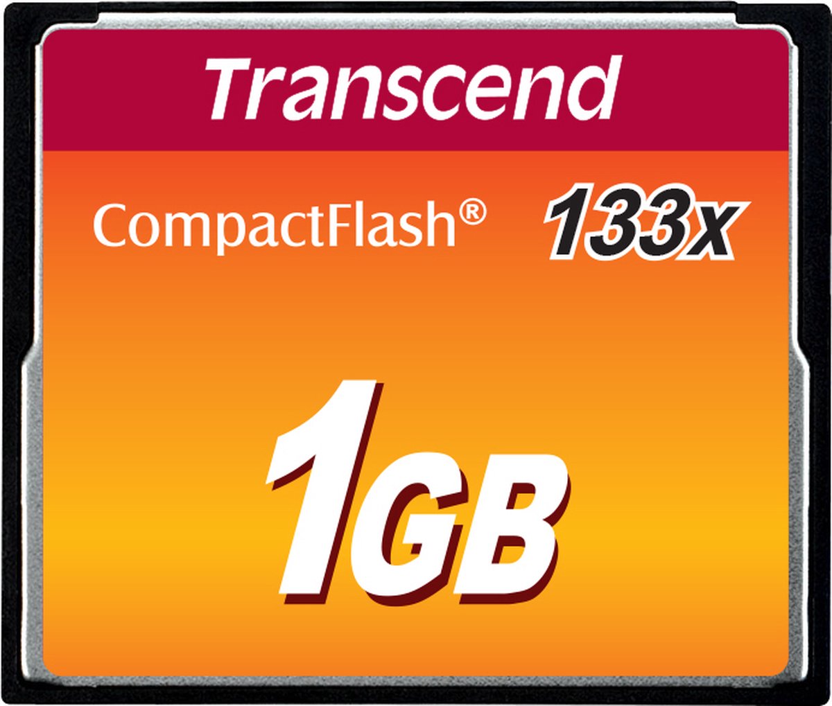 Transcend 1 GB CF 133x flashgeheugen CompactFlash MLC
