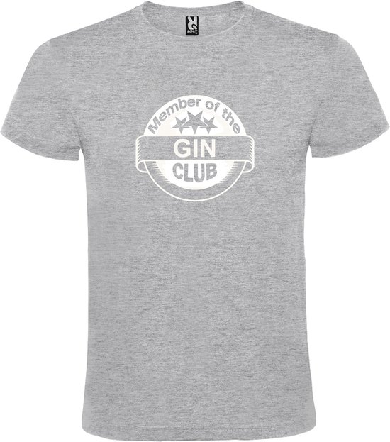 T-shirt Grijs avec imprimé "Membre du Gin club" Wit taille L.
