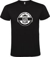 Zwart  T shirt met  " Member of the Gin club "print Wit size M