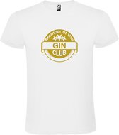 Wit  T shirt met  " Member of the Gin club "print Goud size XXXL