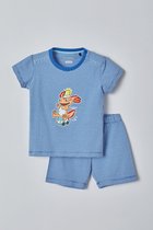 Woody - Unisex Pyjama - wit-blauw gestreept - axolotl - 221-3-PZA-Z/980 - 18m