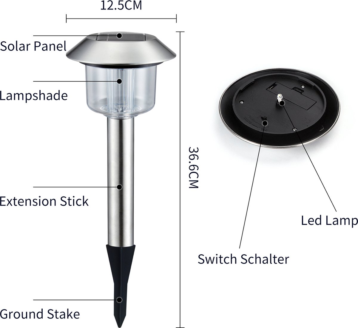 IkeeRuic Solar Lights 6 Pieces Outdoor Flickering Flame