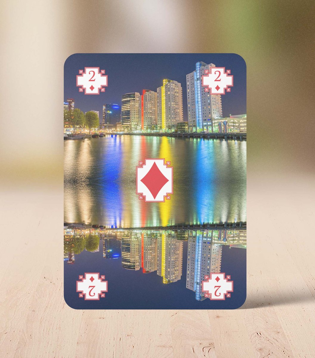 Cadeautip! Speelkaarten Rotterdam - Hoge kwaliteit - Zelf geproduceerd - Kaartspel set - Luxe Speelkaarten - 54 kaarten - 28 afbeeldingen van Rotterdam - Huurdies - 62 x 88cm