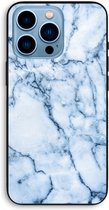 CaseCompany® - iPhone 13 Pro Max hoesje - Blauw marmer - 100% Biologisch Afbreekbaar - Duurzaam - Biodegradable Soft Case - Milieuvriendelijke Print op Achterkant - Zwarte Zijkanten - Bescher