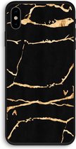 Case Company® - iPhone XS hoesje - Gouden marmer - 100% Biologisch Afbreekbaar - Duurzaam - Biodegradable Soft Case - Milieuvriendelijke Print op Achterkant - Zwarte Zijkanten - Bescherming O