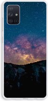 Case Company® - Galaxy A71 hoesje - Travel to space - Soft Case / Cover - Bescherming aan alle Kanten - Zijkanten Transparant - Bescherming Over de Schermrand - Back Cover