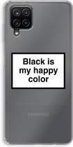 Case Company® - Galaxy A12 hoesje - Black is my happy color - Soft Case / Cover - Bescherming aan alle Kanten - Zijkanten Transparant - Bescherming Over de Schermrand - Back Cover