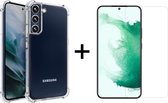 Samsung S22 Plus/Pro Hoesje - Samsung Galaxy S22 Plus/Pro hoesje shock proof case transparant cover - 1x Samsung S22 Plus/Pro Screenprotector