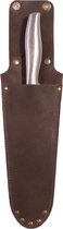 Vechtdal Hooglanders leren messenhouder - accessoires BBQ schort - Drukknopen - Donkerbruin