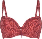 LingaDore  Bright Zebra Voorgevormde Bikini Top Rood 40 C