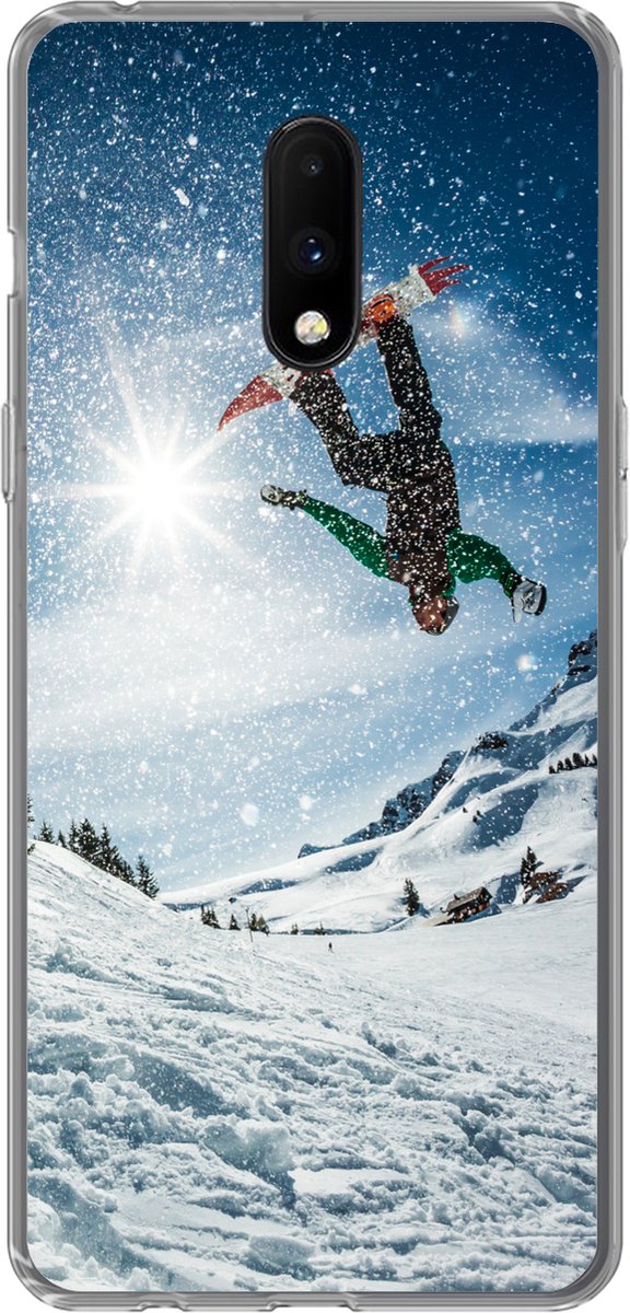 Woestijn Zeker Industrieel OnePlus 7 hoesje - Snowboarder in het winterse landschap van Zwitserland -  Siliconen... | bol.com