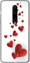 Geschikt voor OnePlus 7 Pro hoesje - Een illustratie van een pad van hartjes - Siliconen Telefoonhoesje