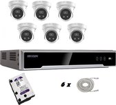 Hikvision avec 6 caméras tourelles DS-2CD2346G2-I 4mp 2,8 mm Ultra Low Light, 1 enregistreur 8 canaux DS-7608NI- K2/ 8P, 1 x 2 To HD