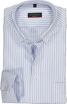 ETERNA modern fit overhemd - poplin heren overhemd - lichtblauw met wit gestreept - Strijkvrij - Boordmaat: 43