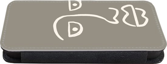 Bookcase iPhone 11 Bookcase - Visage - Abstrait - Dessin au Line - Avec compartiments - Étui portefeuille avec fermeture magnétique