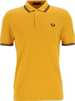 Fred Perry M3600 polo twin tipped shirt - heren polo - Gold / Black / Black -  Maat: 3XL