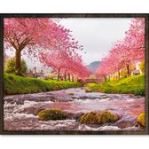 Eagle® Diamond Painting Volwassenen - Roze Beek - 50x40cm - Vierkante Steentjes