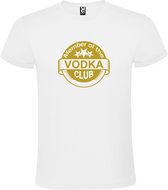 Wit  T shirt met  " Member of the Vodka club "print Goud size L